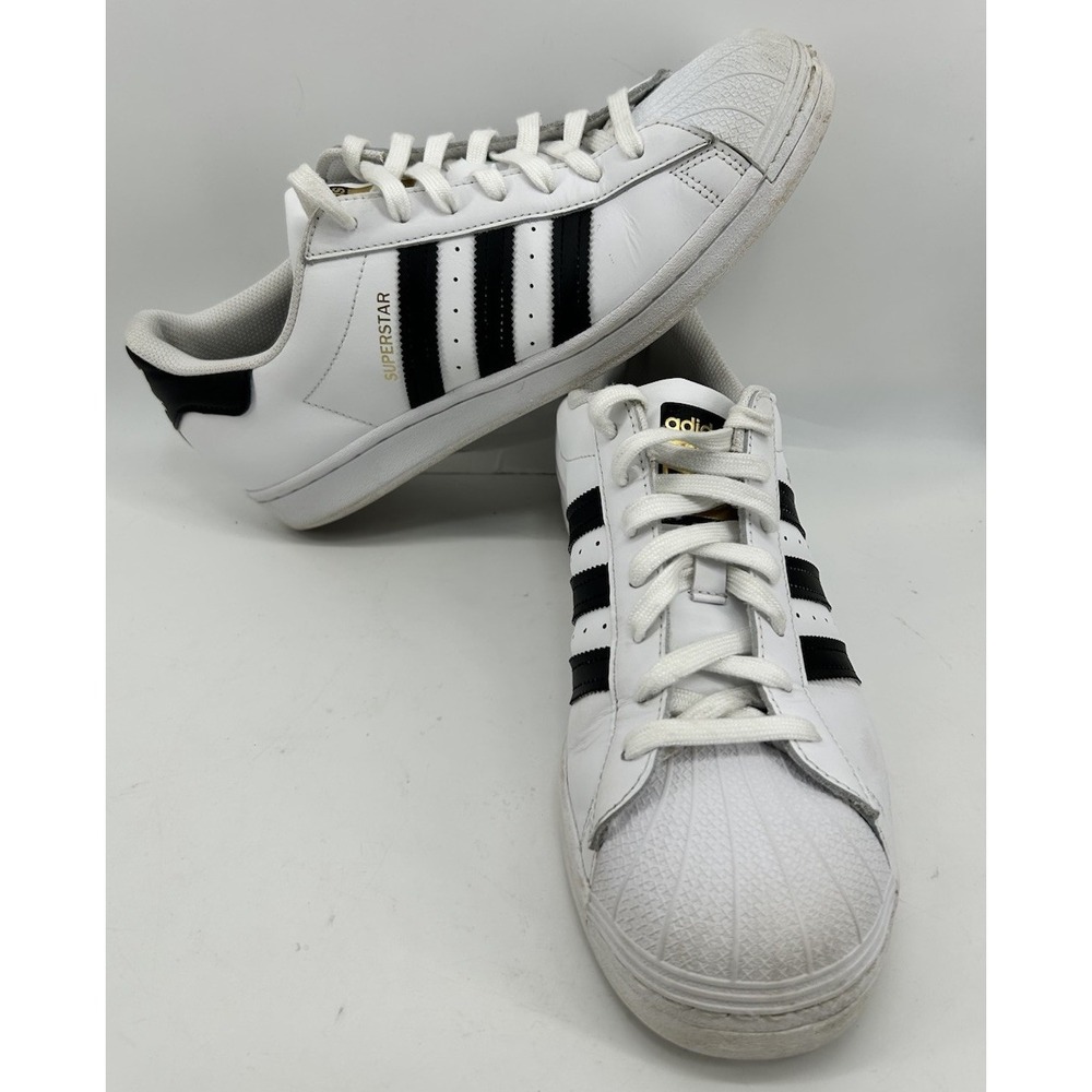Adidas Superstar Originals Sneakers White With Black Stripes Men's Size 9.5